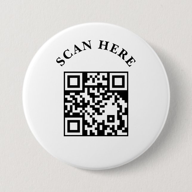 Chapa Redonda De 7 Cm Custom Business QR Code Marketing Button (Anverso)