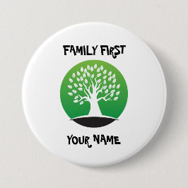 Chapa Redonda De 7 Cm Customizable family reunion green tree