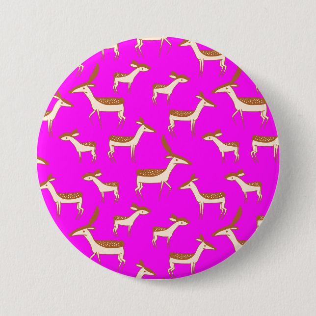 Chapa Redonda De 7 Cm Cute Baby Deer and Family (Anverso)