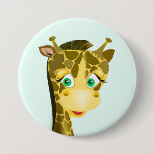 Chapa Redonda De 7 Cm Cute Baby Giraffe