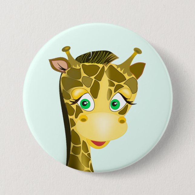 Chapa Redonda De 7 Cm Cute Baby Giraffe (Anverso)