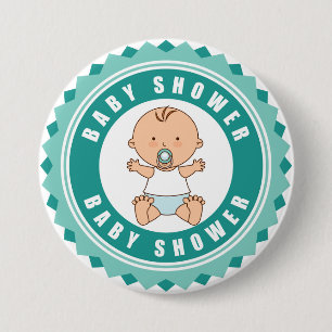 Chapa Redonda De 7 Cm Cute Badge para Baby Shower