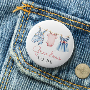Chapa Redonda De 7 Cm Cute Denim Azul Jean Chica Abuela Ser