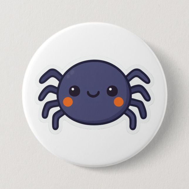 Chapa Redonda De 7 Cm Cute Kawaii Spider (Anverso)