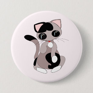 Chapa Redonda De 7 Cm Cute Kitty