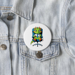 Chapa Redonda De 7 Cm Cute Office Dragon Pin | Funny Cartoon Badge