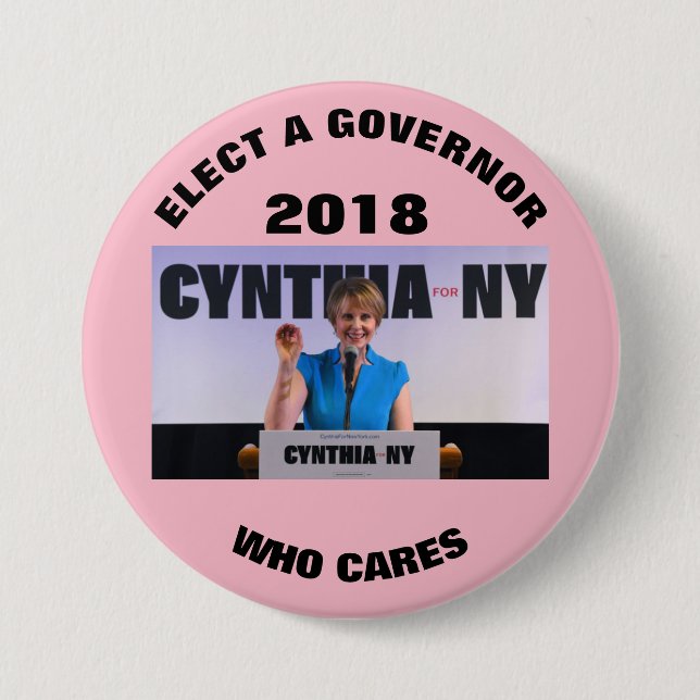 Chapa Redonda De 7 Cm Cynthia Nixon 2018 (Anverso)