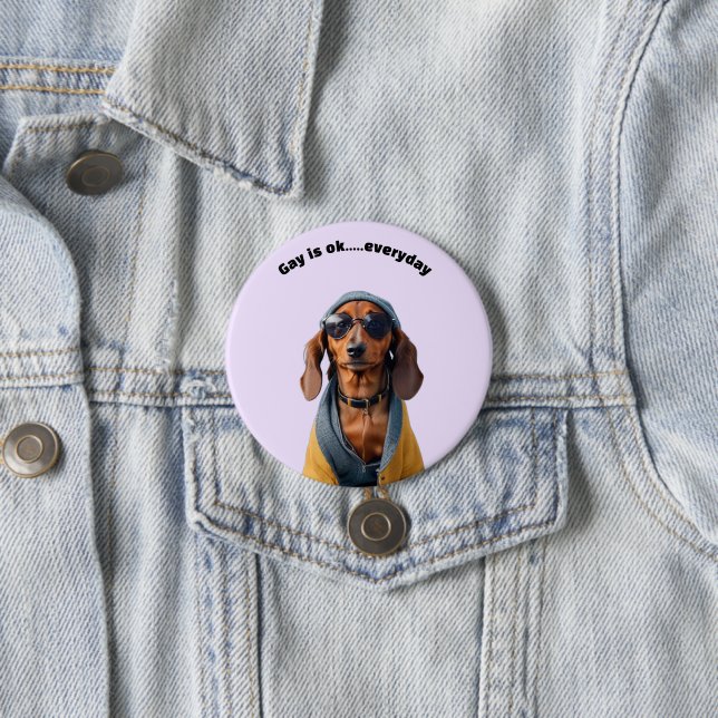 CHAPA REDONDA DE 7 CM DACHSHUND LGBTQ (In situ)