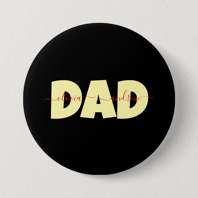 Chapa Redonda De 7 Cm Dad Customized children name (Anverso)
