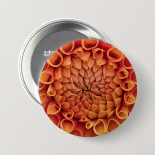 Chapa Redonda De 7 Cm Dalia Flor Naranja Centro
