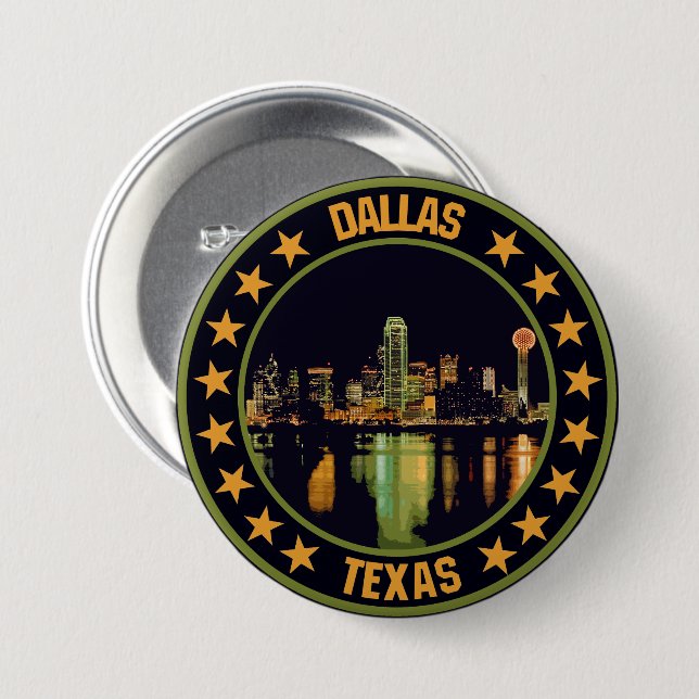 Chapa Redonda De 7 Cm Dallas (Anverso y reverso)