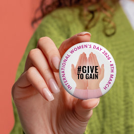 Chapa Redonda De 7 Cm Dar para Ganar | Día Internacional de la Mujer DIM