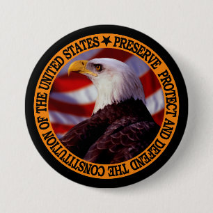 Chapa Redonda De 7 Cm "Defienda y preserve la libertad. "