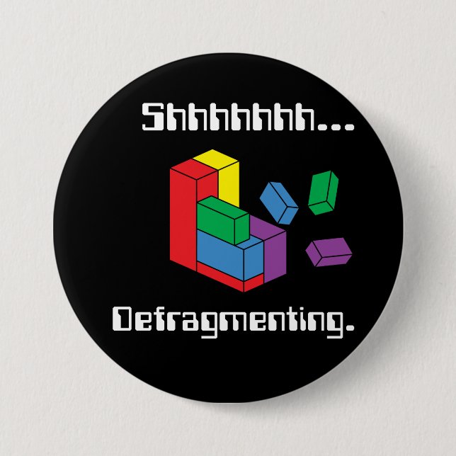 Chapa Redonda De 7 Cm Defragmenting (Anverso)