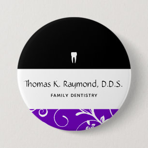 Chapa Redonda De 7 Cm Dental Office Staff Pro Damask