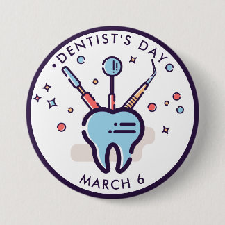 Chapa Redonda De 7 Cm Dentist's Day, herramientas dentales y dentales