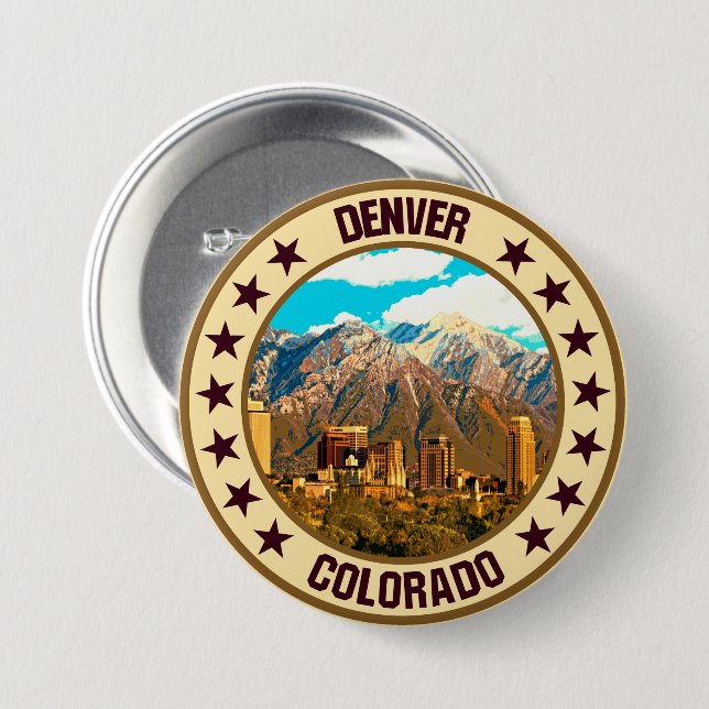 Chapa Redonda De 7 Cm Denver (Anverso y reverso)