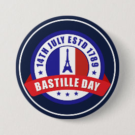 Chapa Redonda De 7 Cm Día de la Bastilla Celebración 14 de Julio