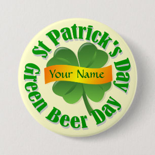 Chapa Redonda De 7 Cm Día de la cerveza verde St Patrick