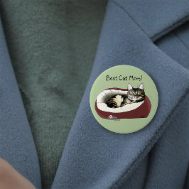 Chapa Redonda De 7 Cm Día de la madre desde el gato