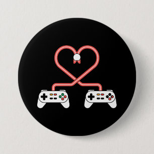 Chapa Redonda De 7 Cm Día de San Valentín para jugadores de videojuegos