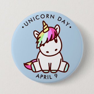 Chapa Redonda De 7 Cm Día de Unicornio, lindo kawaii unicorn