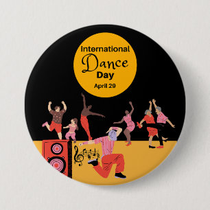 Chapa Redonda De 7 Cm Día Internacional de la Danza Día Mundial de la