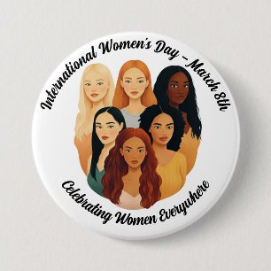 Chapa Redonda De 7 Cm Día Internacional de la Mujer - Celebrando a las M