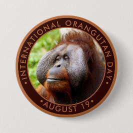 Chapa Redonda De 7 Cm Día Internacional de la Orangután