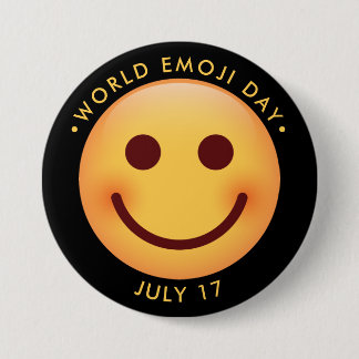 Chapa Redonda De 7 Cm Día Mundial de la Emoji