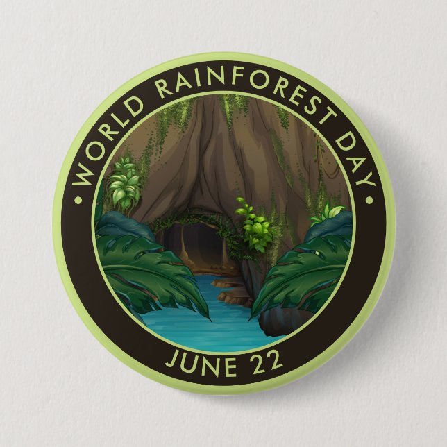 Chapa Redonda De 7 Cm Día Mundial de la Selva Forestal (Anverso)