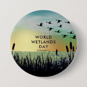 Chapa Redonda De 7 Cm Día Mundial de los Humedales