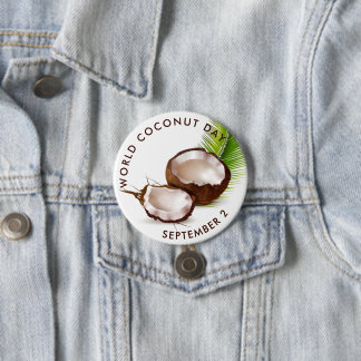 Chapa Redonda De 7 Cm Día Mundial del Coco