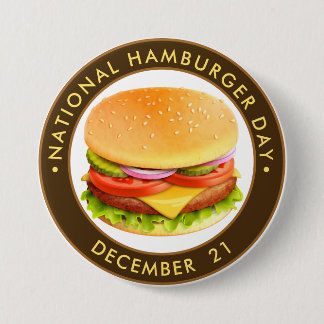 Chapa Redonda De 7 Cm Día Nacional de Hamburguesa