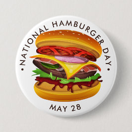 Chapa Redonda De 7 Cm Día Nacional de Hamburguesa