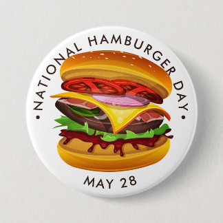 Chapa Redonda De 7 Cm Día Nacional de Hamburguesa