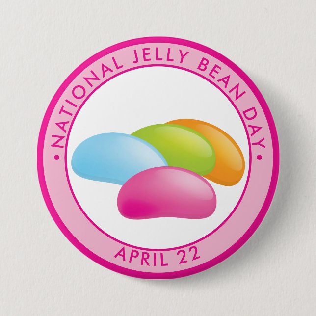 Chapa Redonda De 7 Cm Día Nacional de Jelly Bean (Anverso)