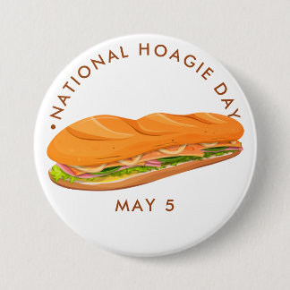 Chapa Redonda De 7 Cm Día Nacional de la Hoagie
