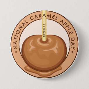 Chapa Redonda De 7 Cm Día Nacional de la Manzana del Caramelo