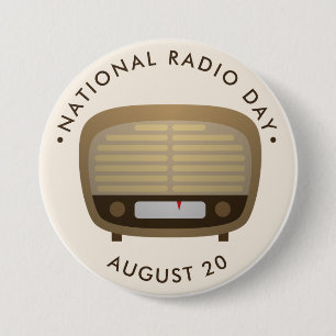 Chapa Redonda De 7 Cm Día Nacional de la Radio