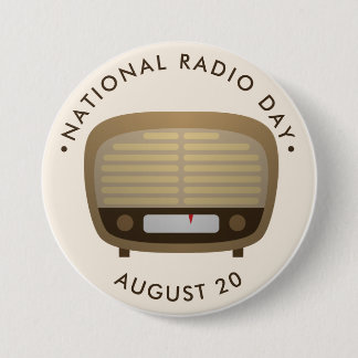 Chapa Redonda De 7 Cm Día Nacional de la Radio