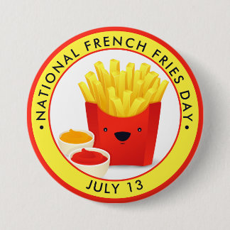 Chapa Redonda De 7 Cm Día Nacional de las Fechas Francesas
