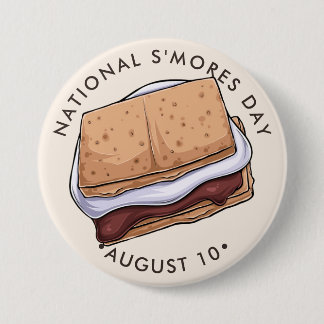 Chapa Redonda De 7 Cm Día Nacional de S'Mores