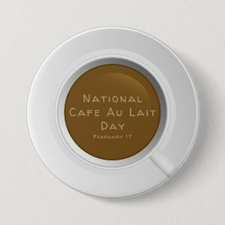 Chapa Redonda De 7 Cm Día Nacional del Café Au Lait