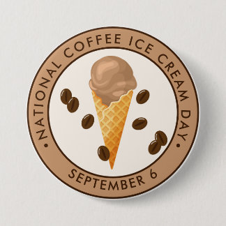 Chapa Redonda De 7 Cm Día Nacional del Helado de Café