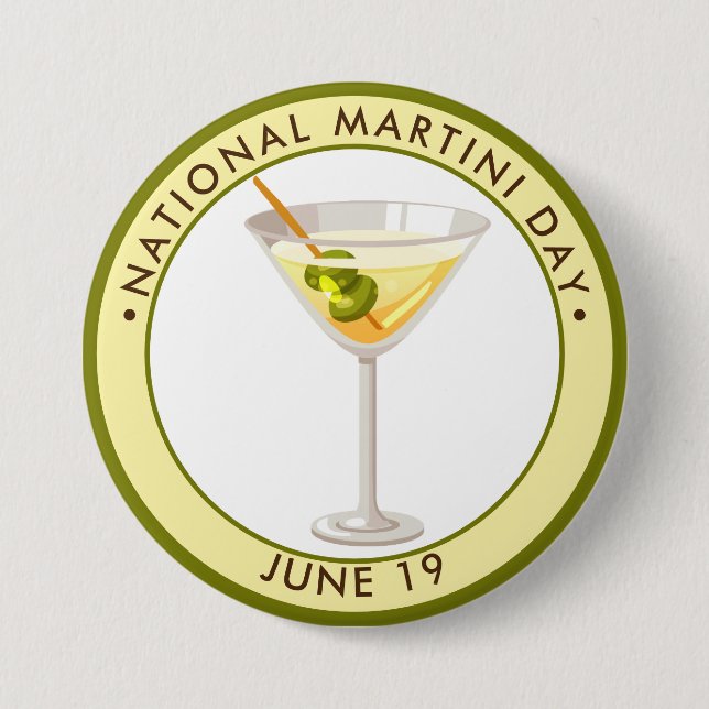 Chapa Redonda De 7 Cm Día Nacional del Martini (Anverso)
