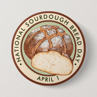 Chapa Redonda De 7 Cm Día Nacional del Pan de Sourda, acuarela