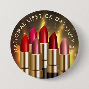 Chapa Redonda De 7 Cm Día nacional del pintalabios, COLORIDOS LIPSTICKS