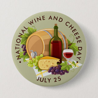 Chapa Redonda De 7 Cm Día Nacional del Vino y el Queso