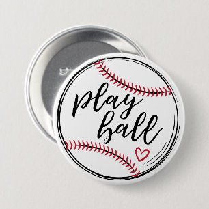 Chapa Redonda De 7 Cm Dibujo de Ball Doodle Baseball, GraphicLoveShop